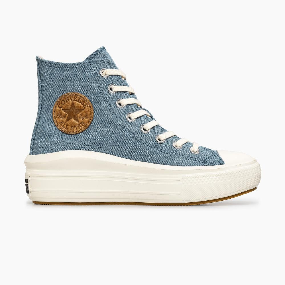 Tênis Chuck Taylor All Star Move Denim Cano Alto Azul Claro