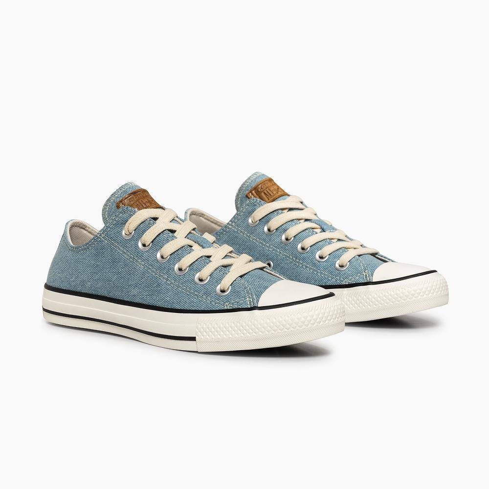 Tênis Chuck Taylor All Star Denim Cano Baixo Azul Claro Azul Claro 4