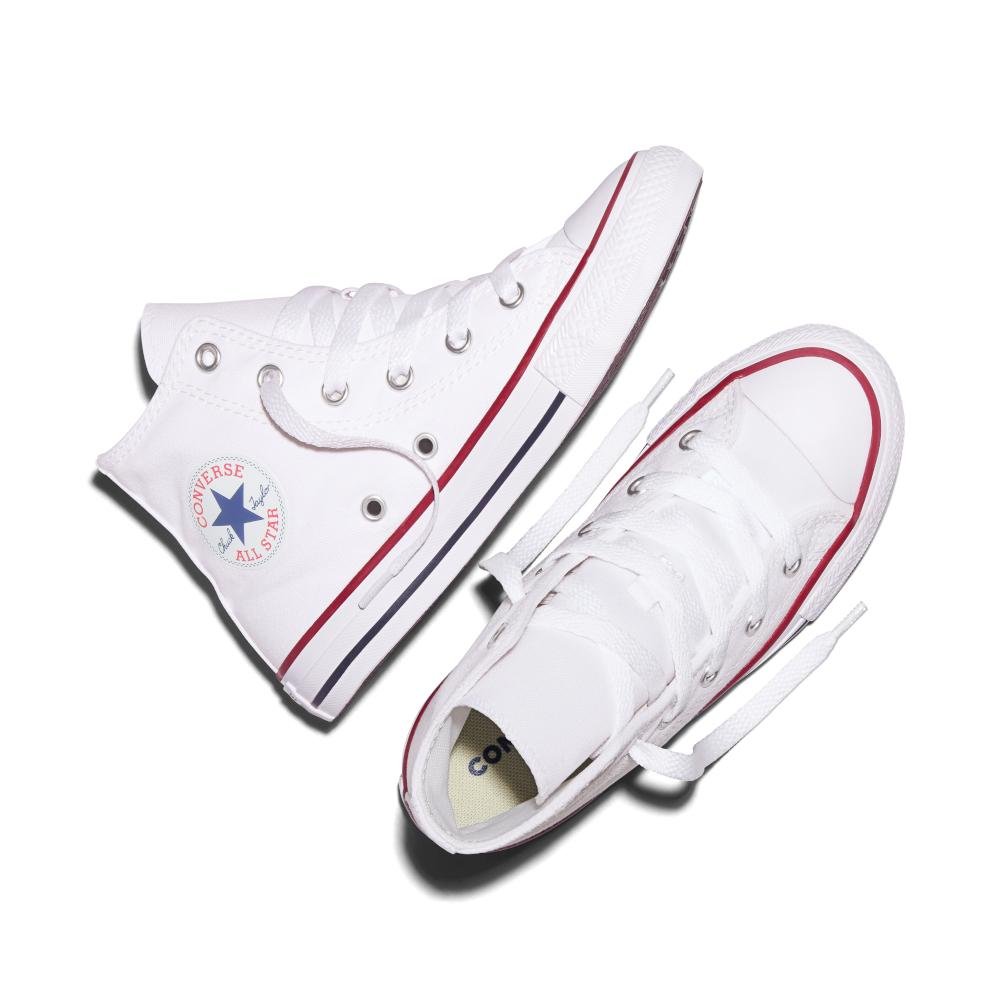 Tênis Juvenil Chuck Taylor All Star Canvas Cano Alto Branco Branco 2