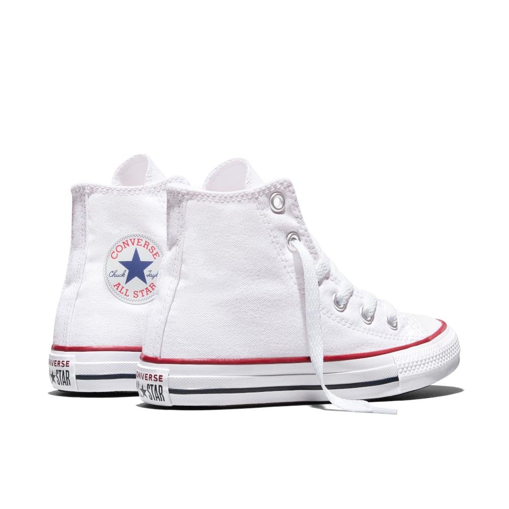 Tênis Juvenil Chuck Taylor All Star Canvas Cano Alto Branco Branco 7