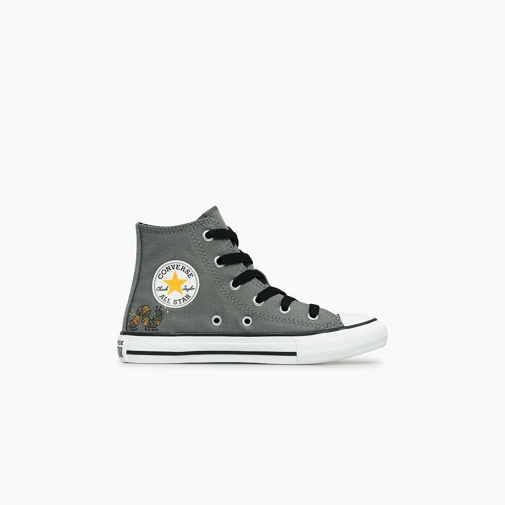 Tênis Juvenil Chuck Taylor All Star Bugs Cano Alto Cinza