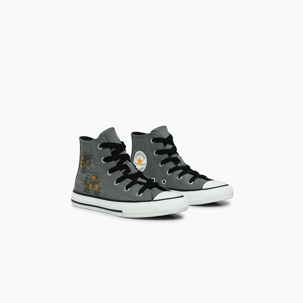 Tênis Juvenil Chuck Taylor All Star Bugs Cano Alto Cinza Cinza 4
