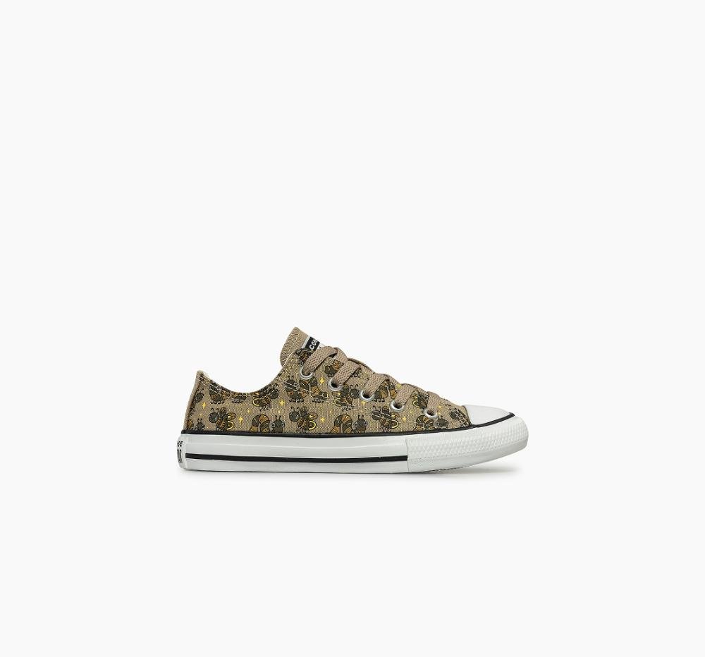 Tênis Juvenil  Chuck Taylor All Star Bugs Cano Baixo Bege