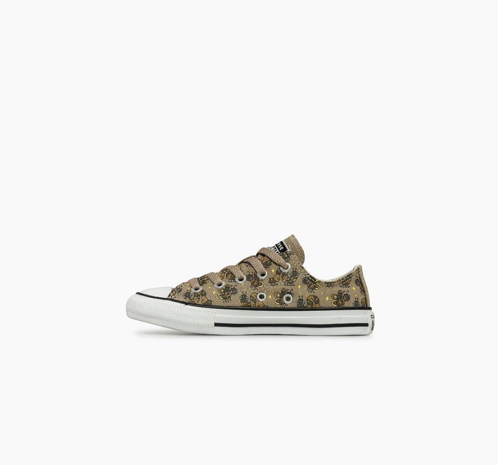 Tênis Juvenil  Chuck Taylor All Star Bugs Cano Baixo Bege Bege 5
