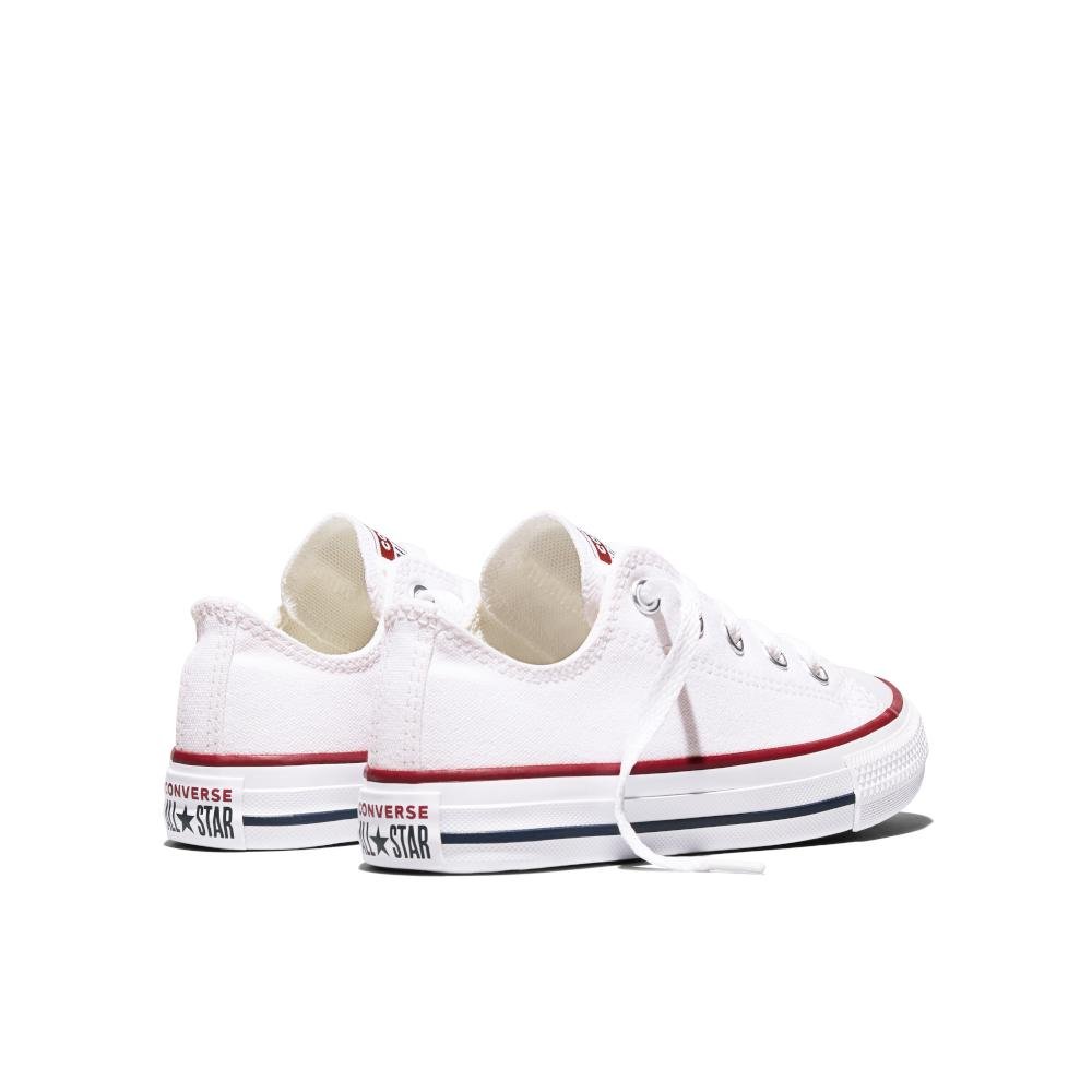 Tênis Juvenil Chuck Taylor All Star Canvas Cano Baixo Branco Branco 7