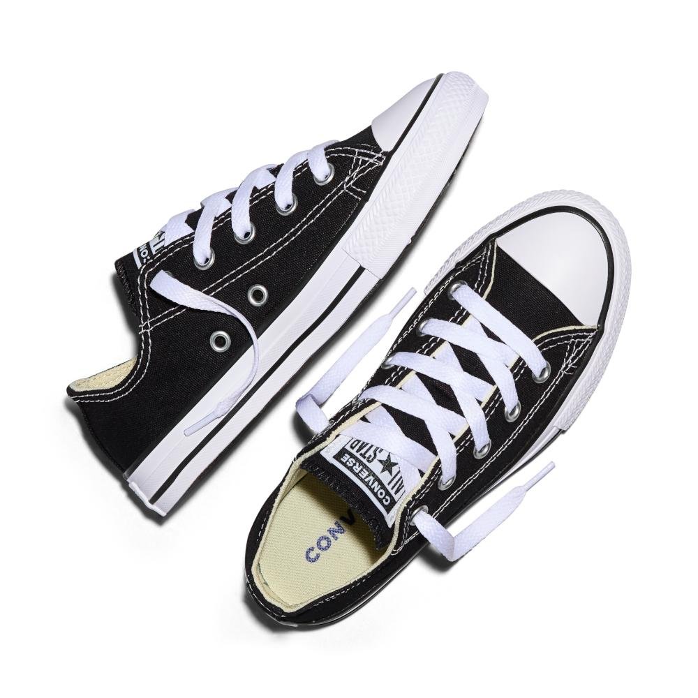 Tênis Juvenil Chuck Taylor All Star Canvas Cano Baixo Preto Preto 2