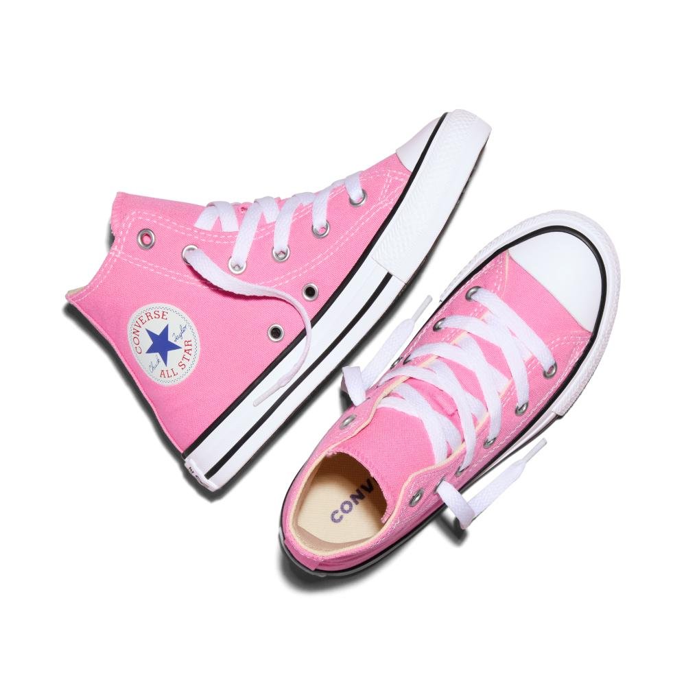 Tênis Juvenil Chuck Taylor All Star Canvas Cano Alto Rosa Rosa 2