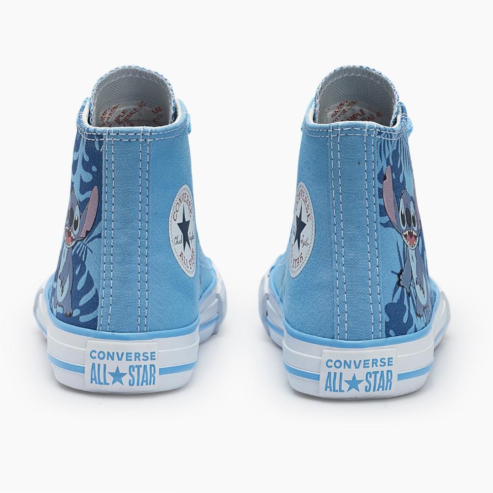 Tênis Juvenil Chuck Taylor All Star Disney Stitch Alto Azul Azul 8