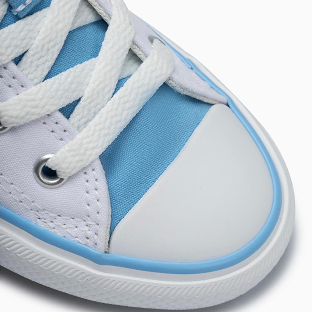 Tênis Juvenil Chuck Taylor All Star Stitch Cano Baixo Branco Branco/Azul 4