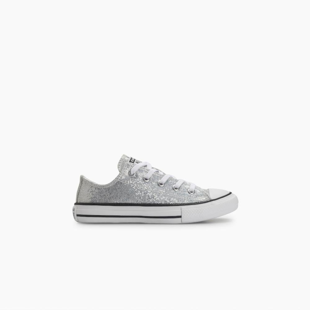 Tênis Juvenil Chuck Taylor All Star Holiday Cano Baixo Prata