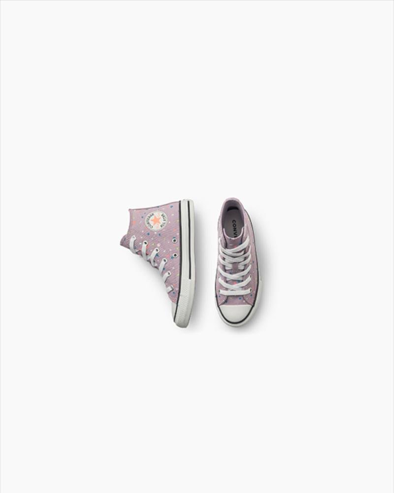 Tênis Juvenil Chuck Taylor All Star Confetti Party Alto Roxo Roxo 5