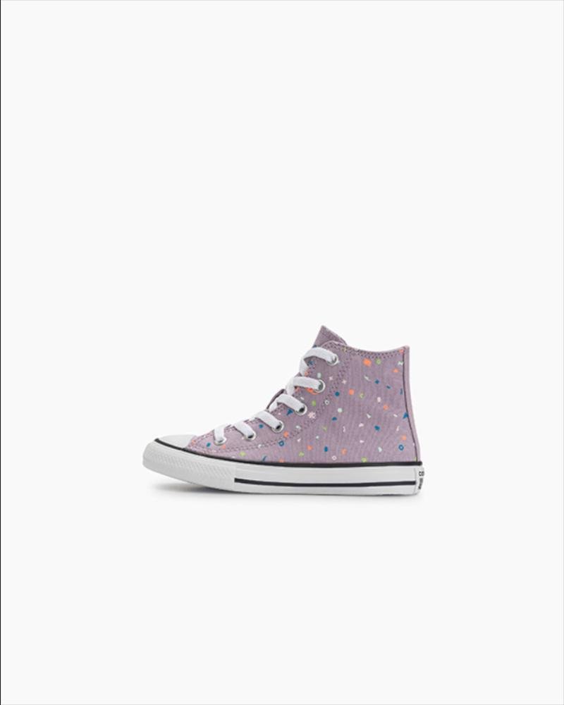 Tênis Juvenil Chuck Taylor All Star Confetti Party Alto Roxo Roxo 6