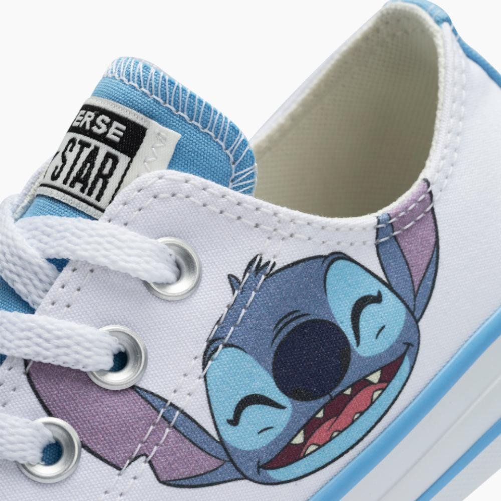 Tênis Juvenil Chuck Taylor All Star Stitch Cano Baixo Branco Branco 3