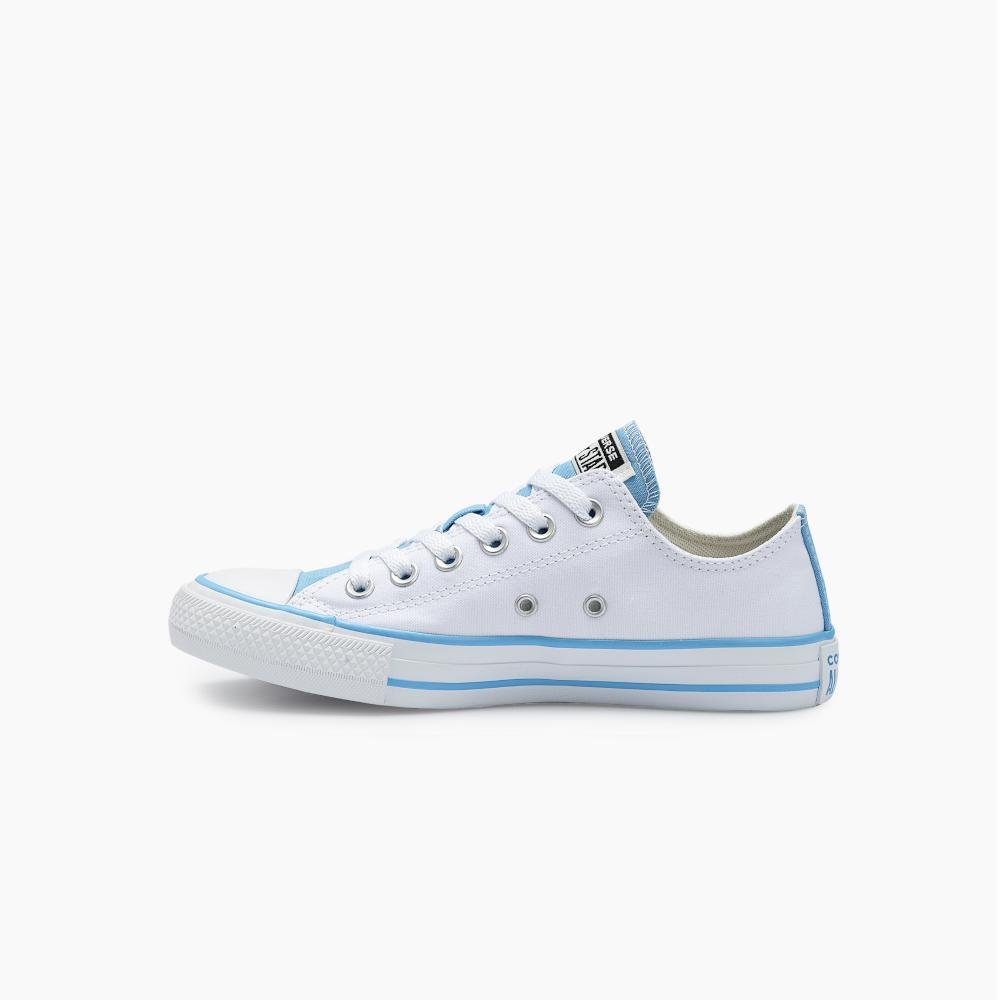 Tênis Juvenil Chuck Taylor All Star Stitch Cano Baixo Branco Branco 5