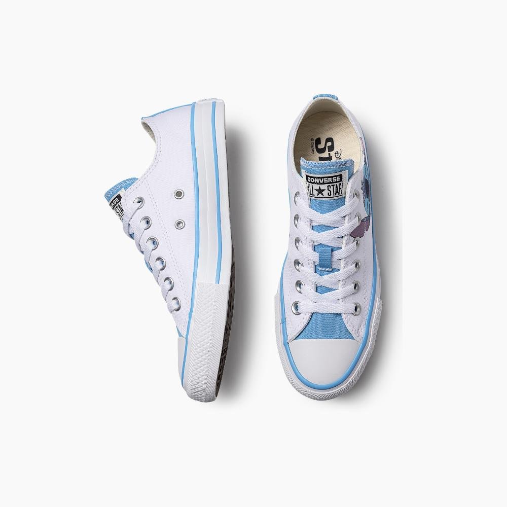 Tênis Juvenil Chuck Taylor All Star Stitch Cano Baixo Branco Branco 7