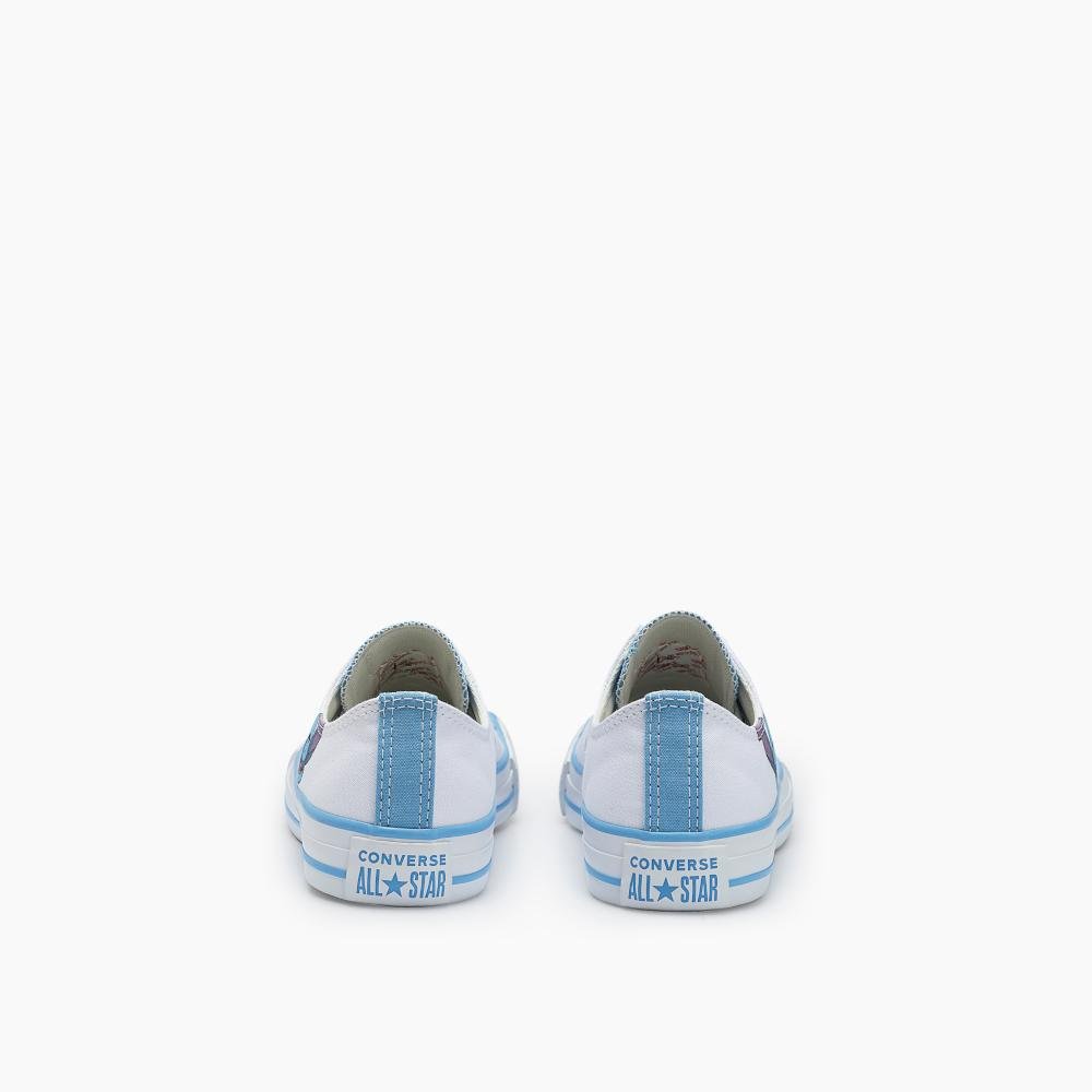 Tênis Juvenil Chuck Taylor All Star Stitch Cano Baixo Branco Branco 8