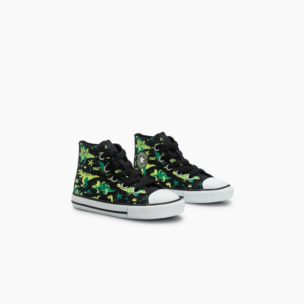 Tênis Criança Chuck Taylor All Star Dino Cano Baixo Preto Preto 2