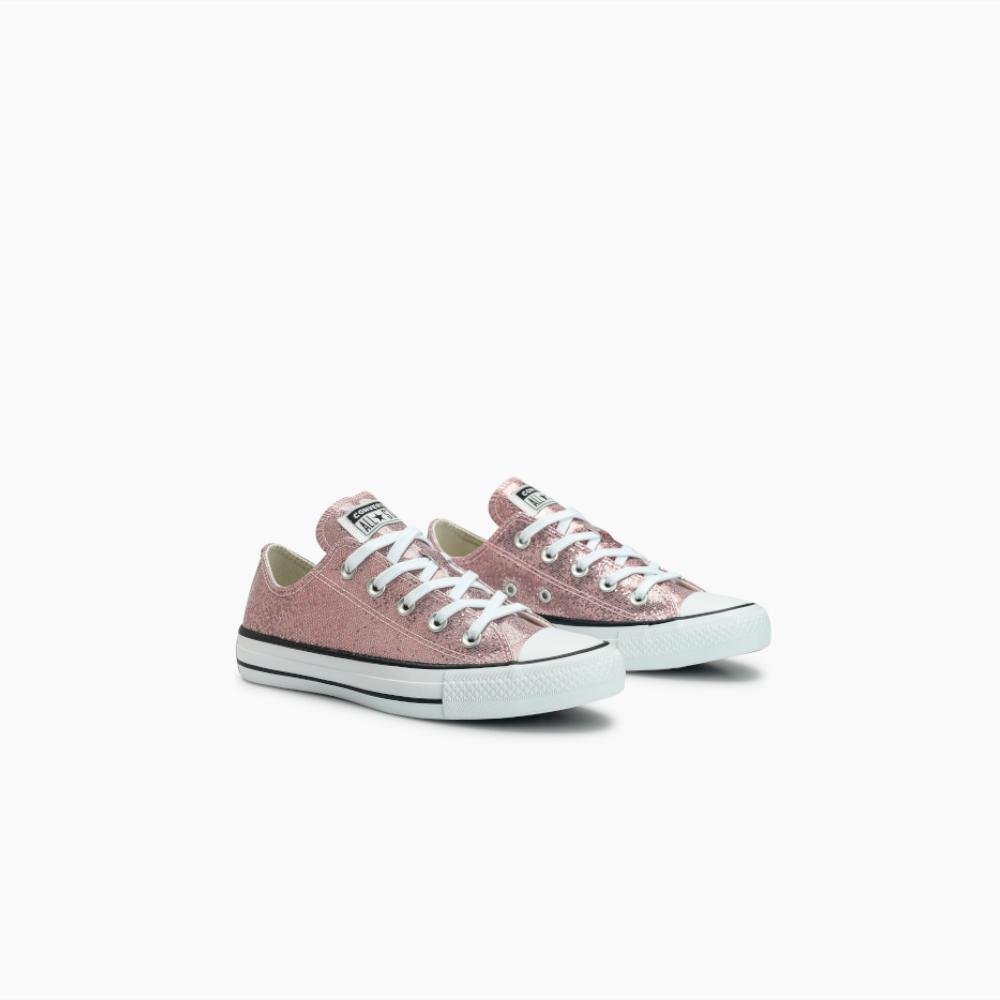 Tênis Chuck Taylor All Star Shine Cano Baixo Rosa Rosa 2