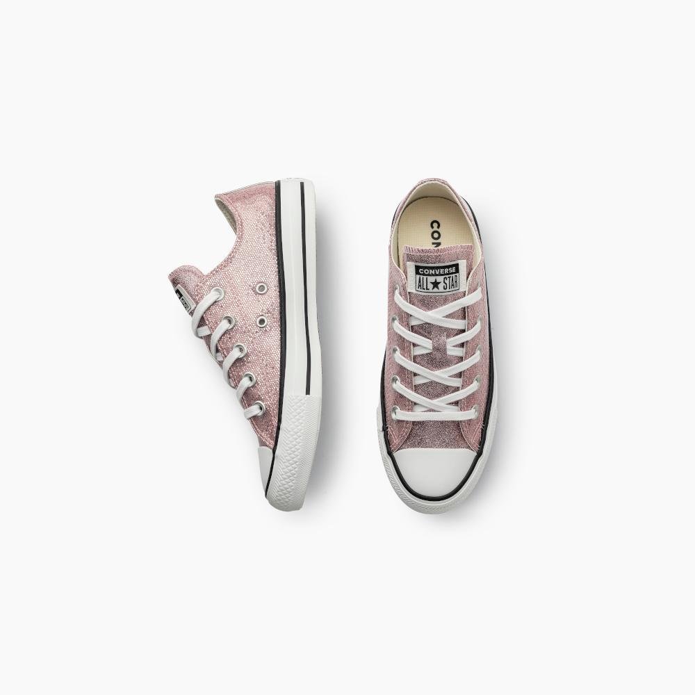 Tênis Chuck Taylor All Star Shine Cano Baixo Rosa Rosa 5