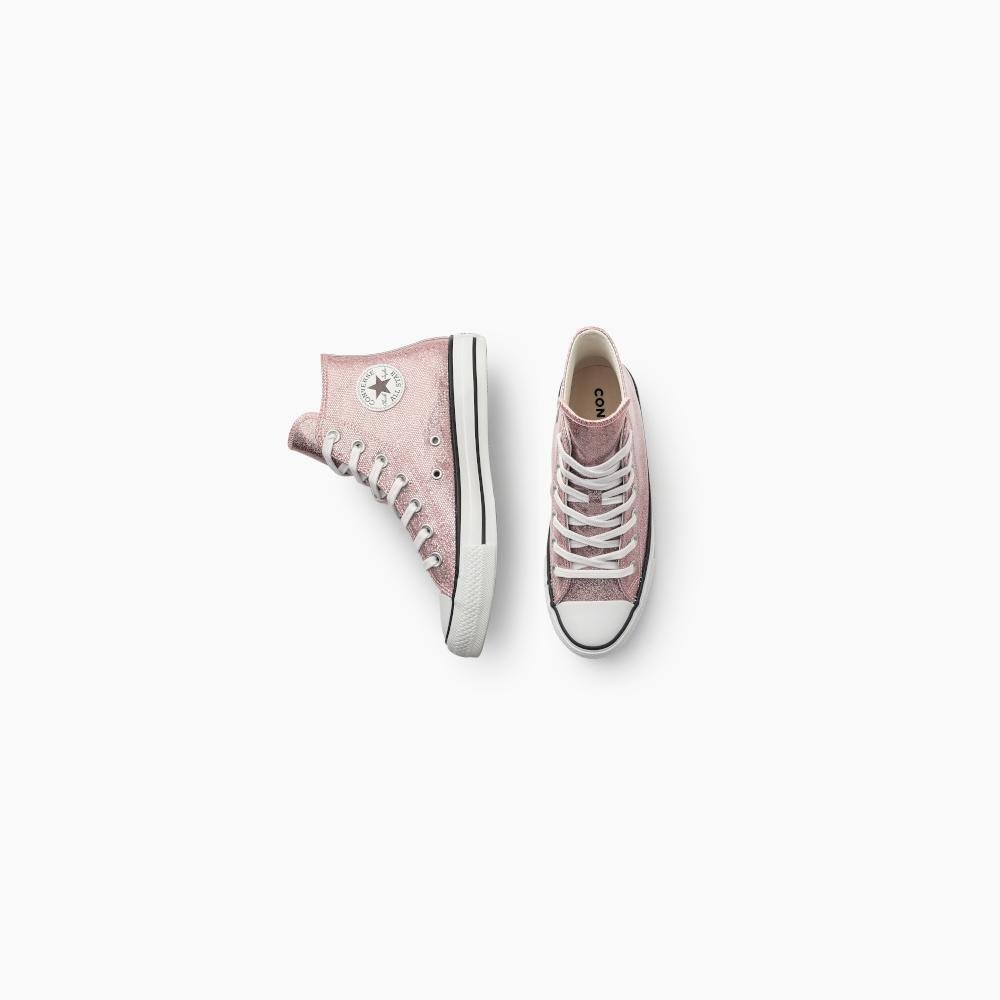 Tênis Chuck Taylor All Star Shine Cano Alto Rosa Rosa 5
