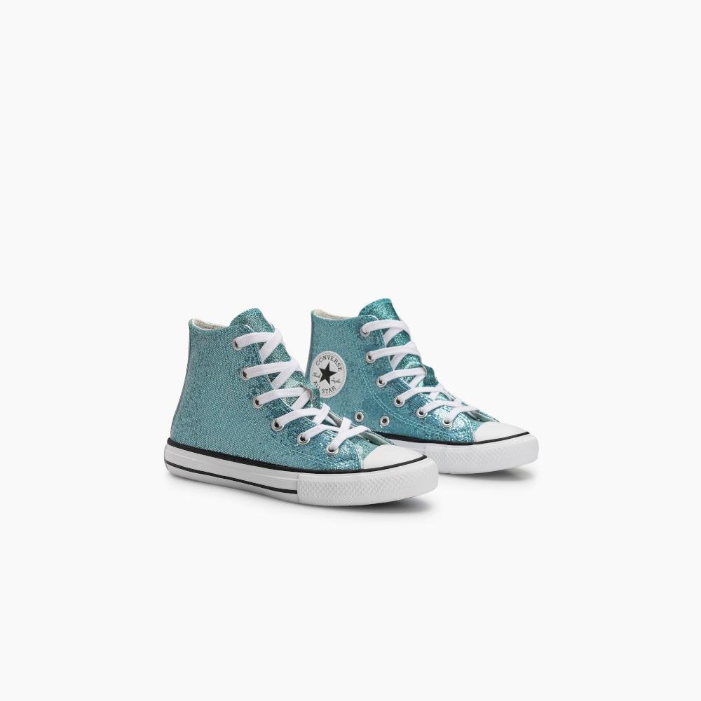 Tênis Juvenil Chuck Taylor All Star Shine Cano Alto Azul Azul 2