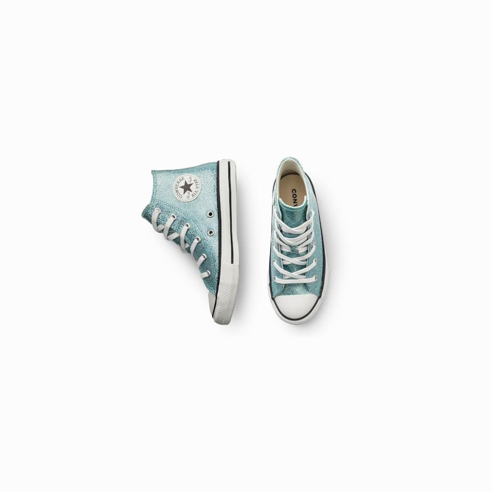 Tênis Juvenil Chuck Taylor All Star Shine Cano Alto Azul Azul 5