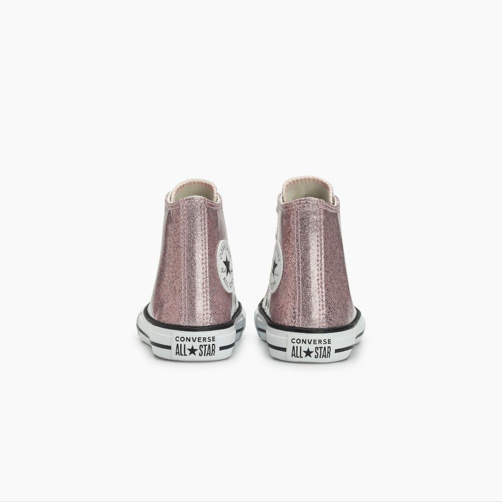 Tênis Juvenil Chuck Taylor All Star Shine Cano Alto Rosa Rosa 7