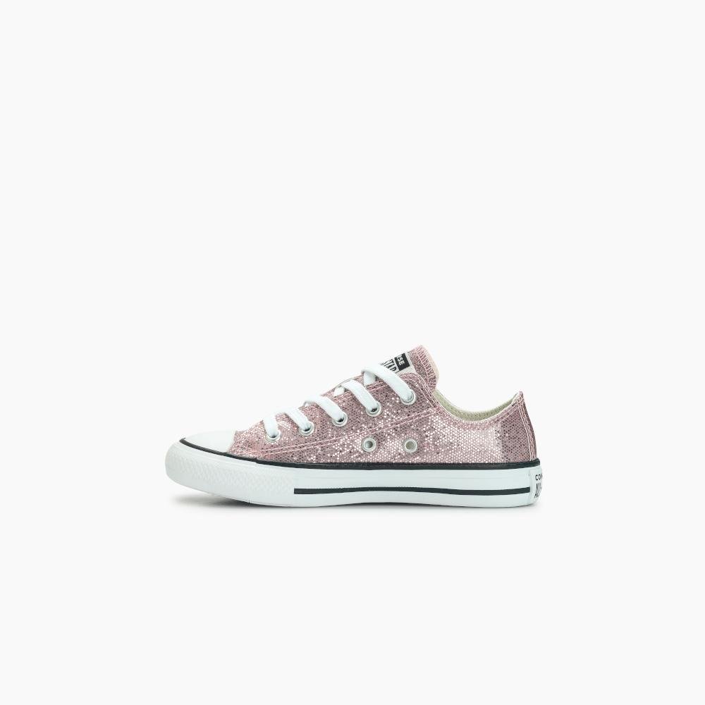 Tênis Juvenil Chuck Taylor All Star Shine Cano Baixo Rosa Rosa 4