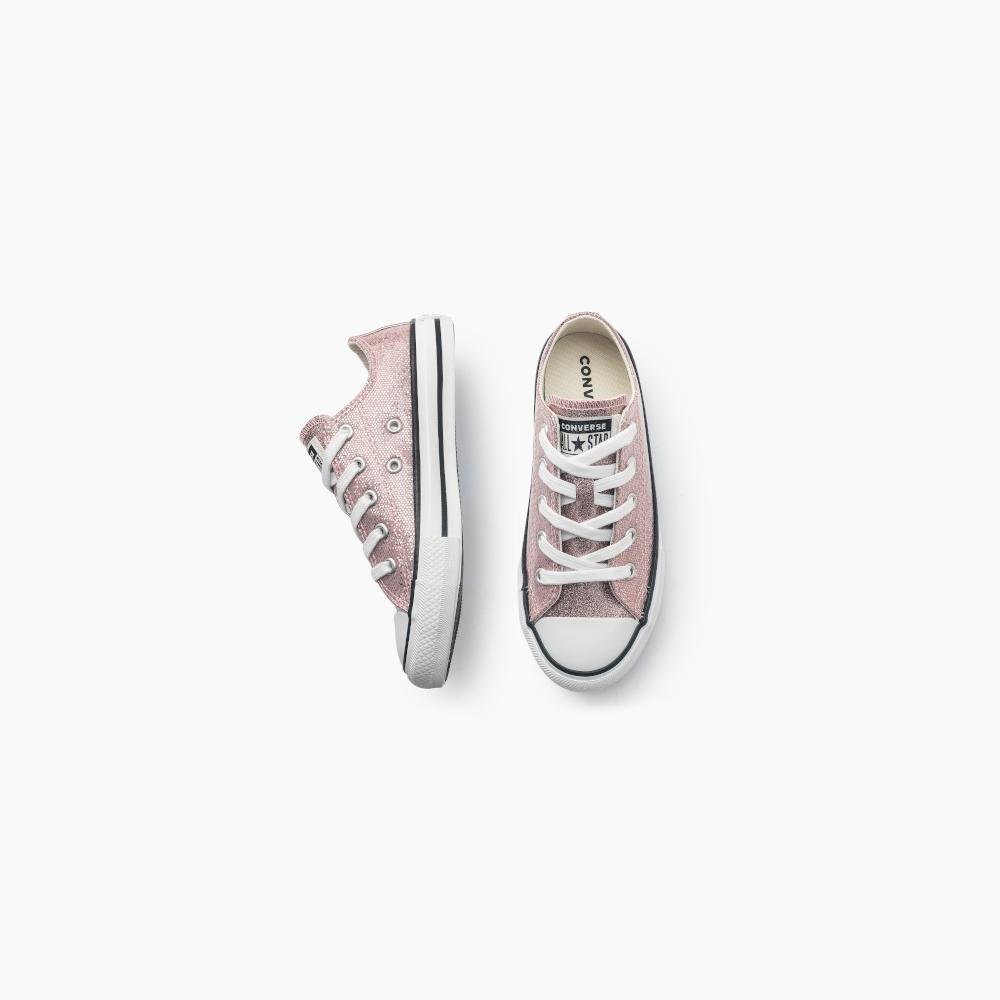 Tênis Juvenil Chuck Taylor All Star Shine Cano Baixo Rosa Rosa 5