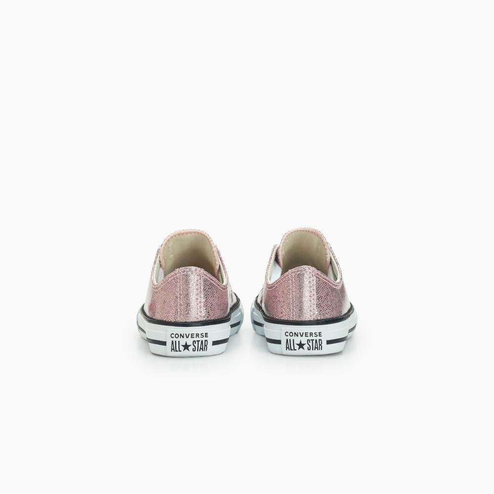 Tênis Juvenil Chuck Taylor All Star Shine Cano Baixo Rosa Rosa 7