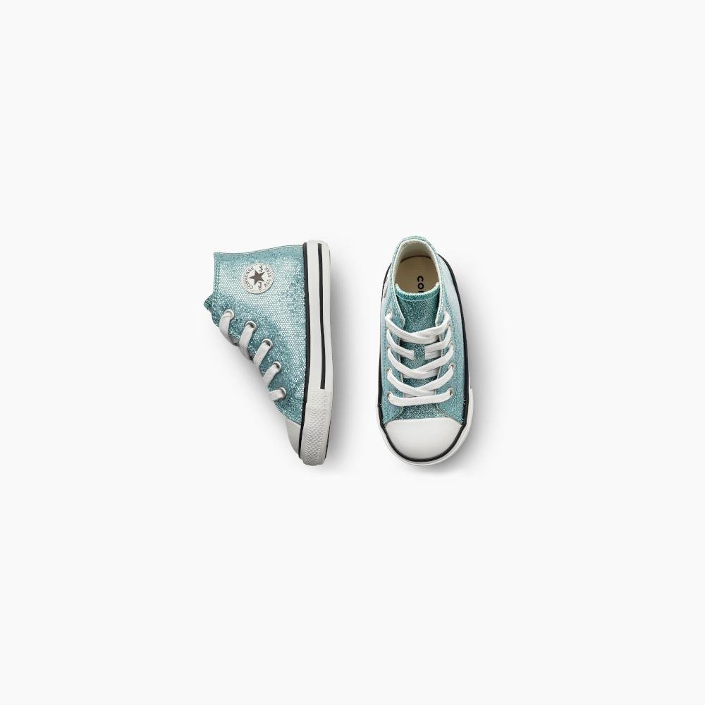 Tênis Criança Chuck Taylor All Star Shine Cano Alto Azul Azul 5