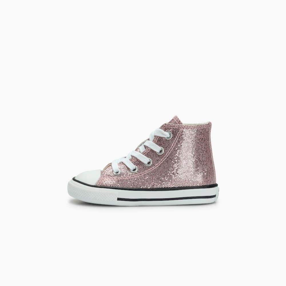 Tênis Criança Chuck Taylor All Star Shine Cano Alto Rosa Rosa 4