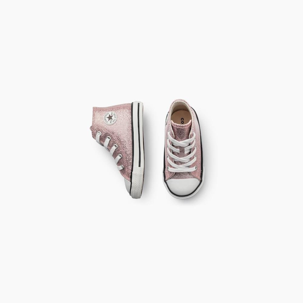 Tênis Criança Chuck Taylor All Star Shine Cano Alto Rosa Rosa 6