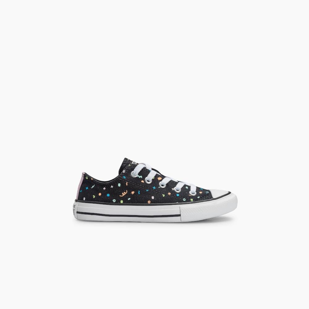 Tênis Juvenil Chuck Taylor All Star Confetti Baixo Preto