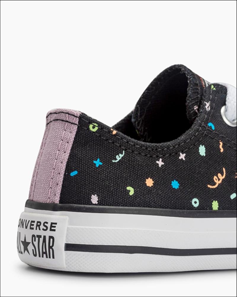 Tênis Juvenil Chuck Taylor All Star Confetti Baixo Preto Preto 2