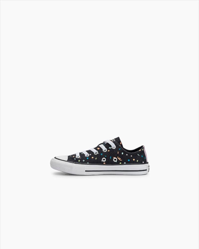 Tênis Juvenil Chuck Taylor All Star Confetti Baixo Preto Preto 6