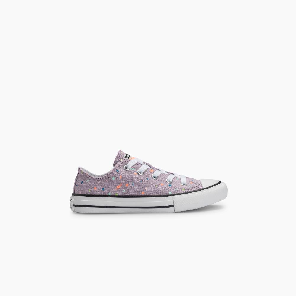 Tênis Juvenil Chuck Taylor All Star Confetti Cano Baixo Roxo