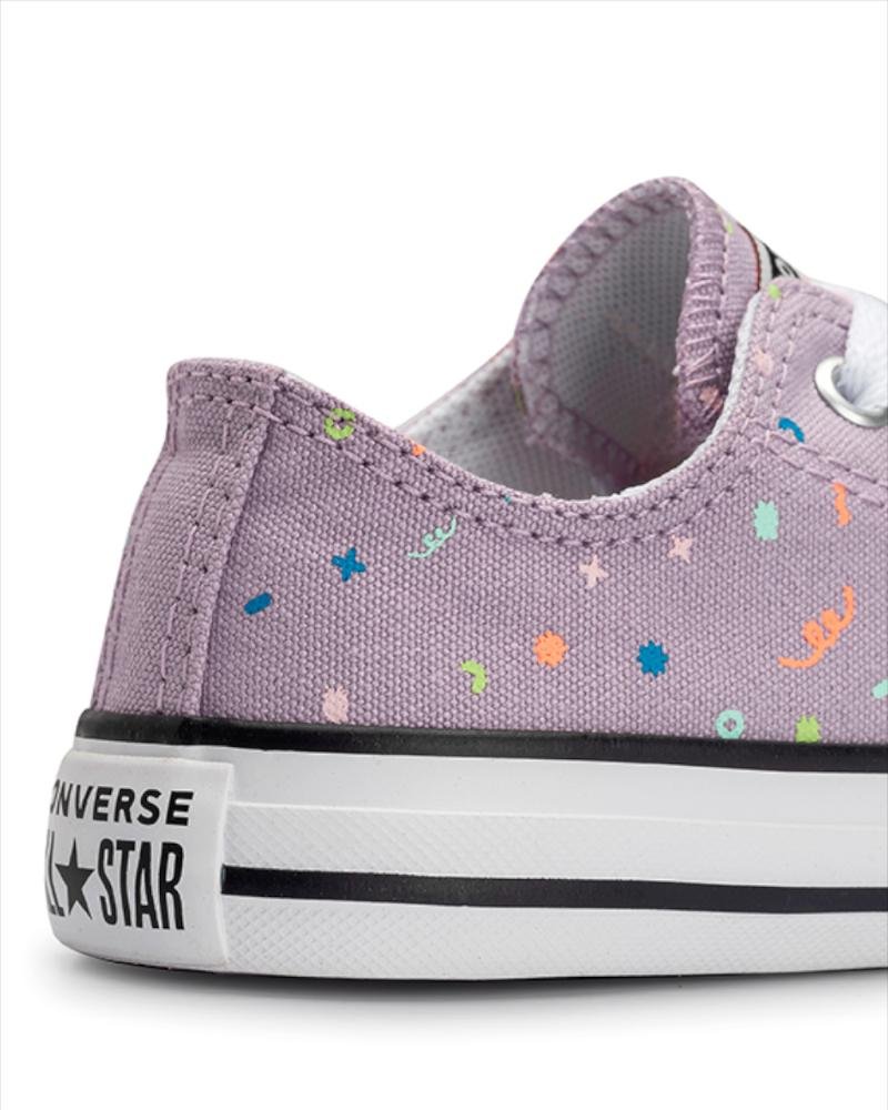Tênis Juvenil Chuck Taylor All Star Confetti Cano Baixo Roxo Roxo 2