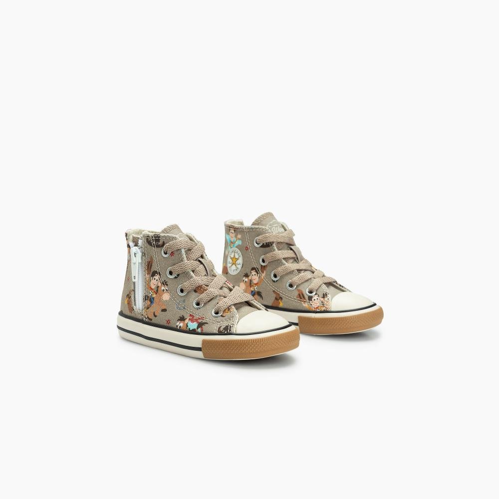 Tênis Criança Chuck Taylor All Star Woody Zíper Alto Bege Bege 4