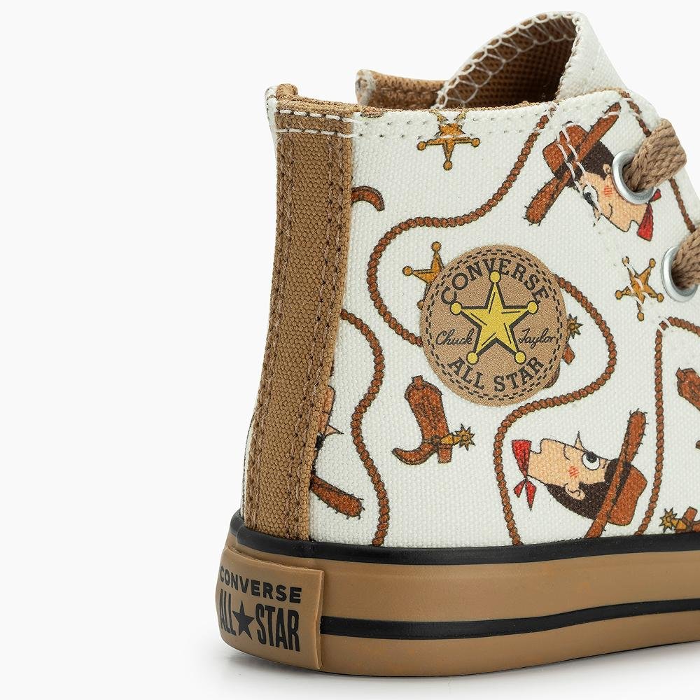 Tênis Criança Chuck Taylor All Star Zíp Woody Cano Alto Bege Bege 2