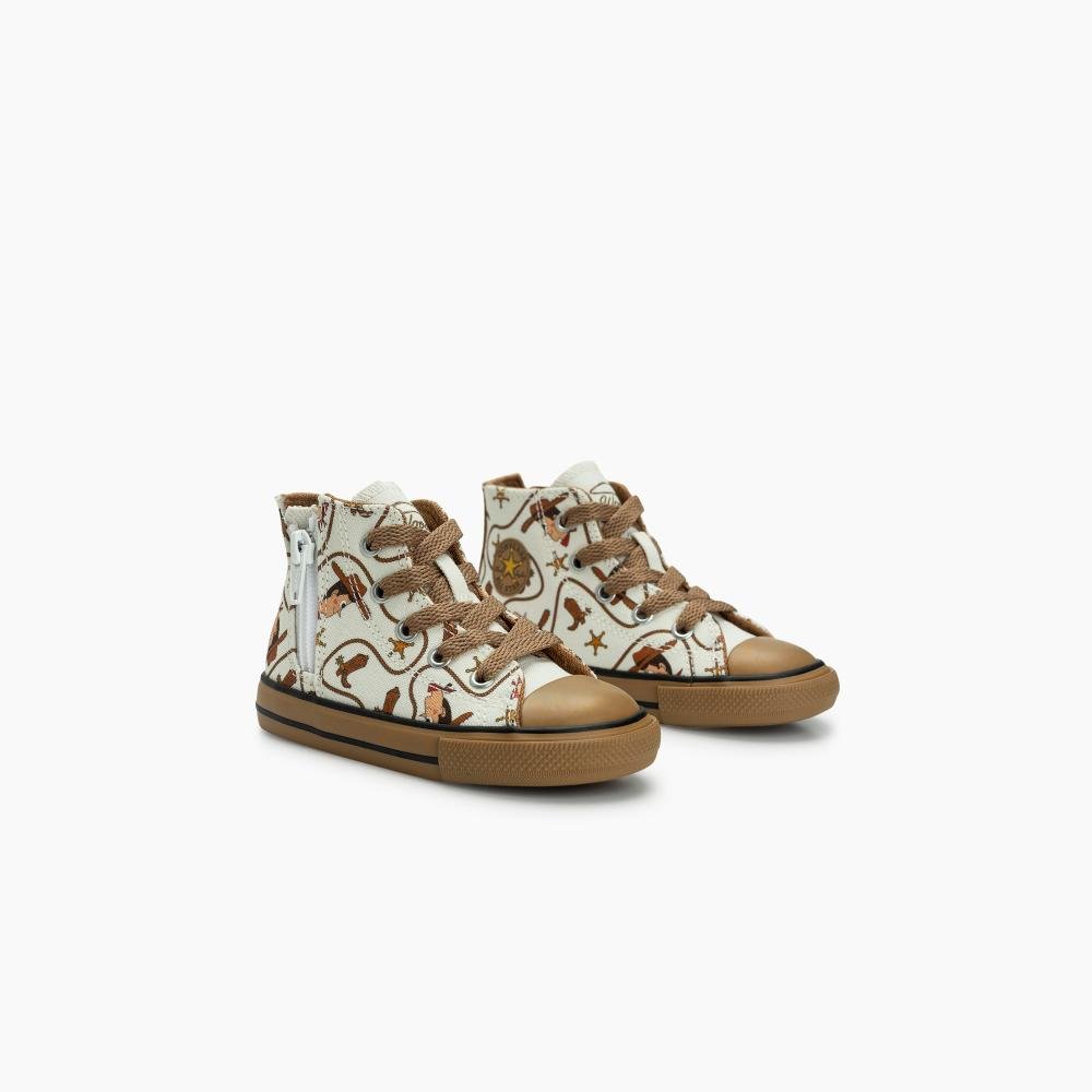 Tênis Criança Chuck Taylor All Star Zíp Woody Cano Alto Bege Bege 4