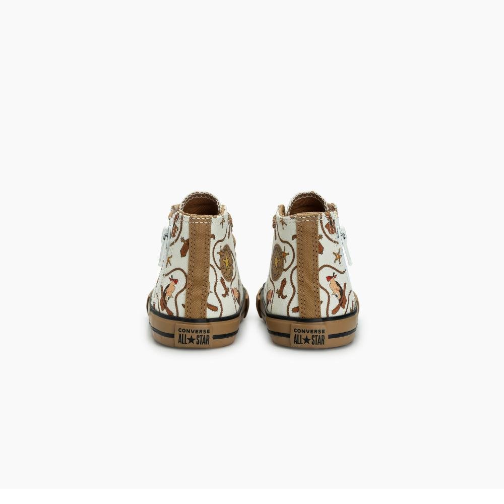 Tênis Criança Chuck Taylor All Star Zíp Woody Cano Alto Bege Bege 8
