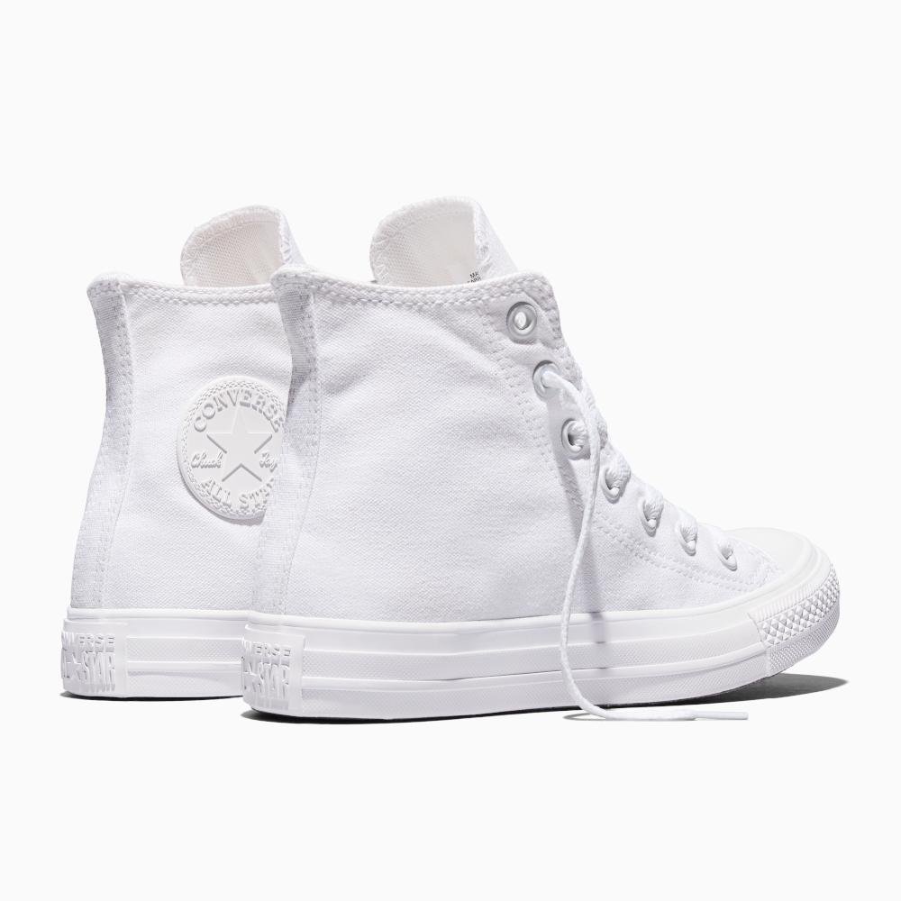 Tênis Chuck Taylor All Star Monochrome Canvas Alto Branco Branco 7