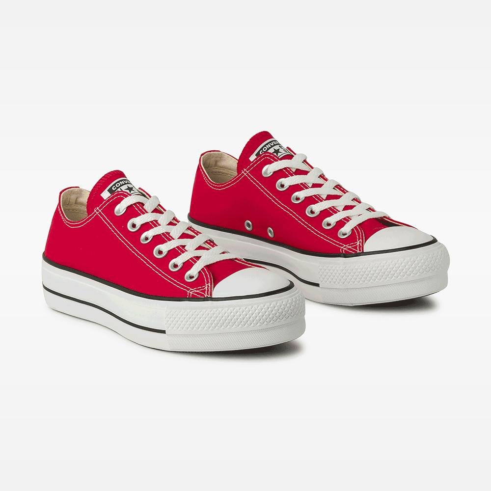 Tênis Chuck Taylor All Star Lift Canvas Cano Baixo Vermelho Vermelho 4