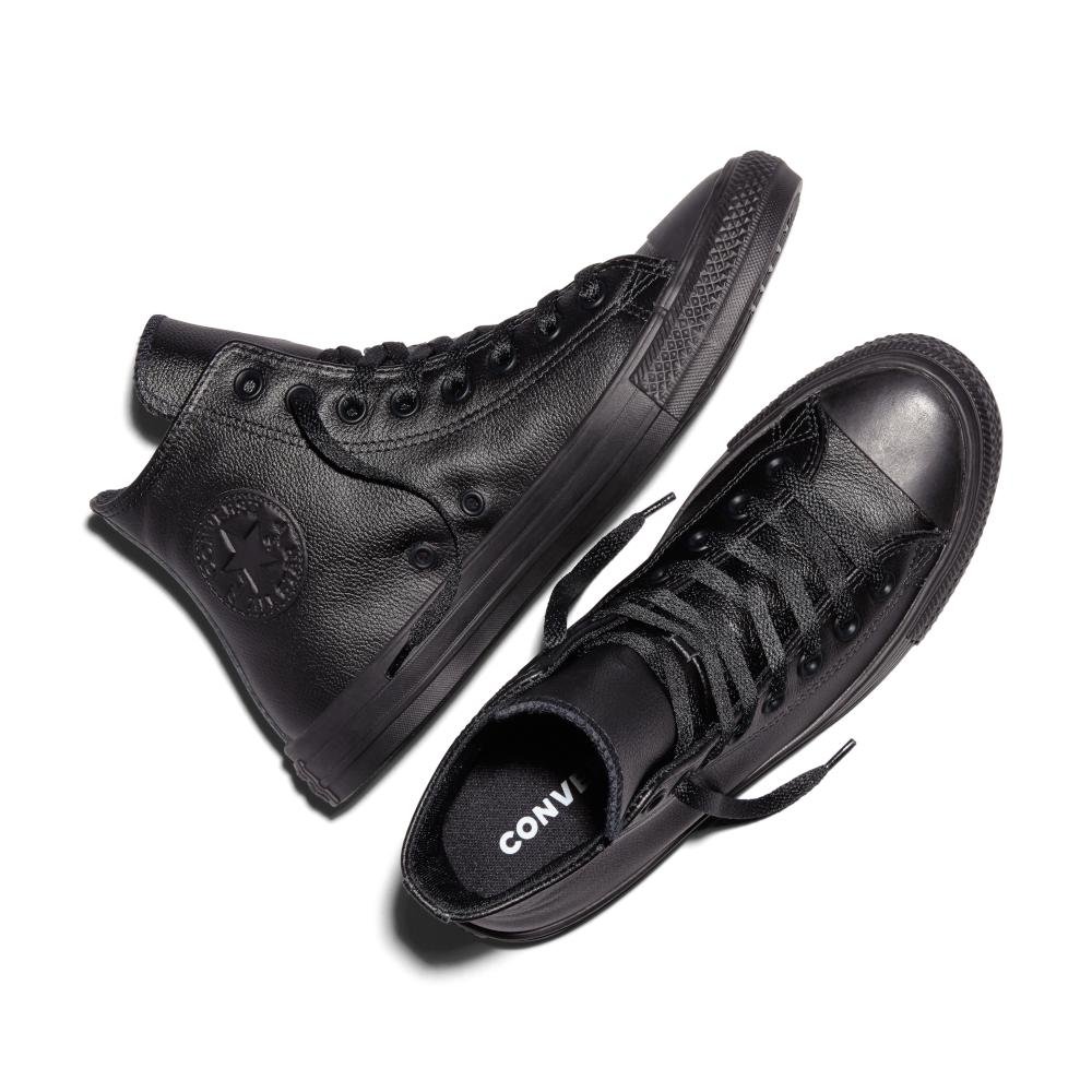 Tênis Chuck Taylor All Star Monochrome Sintético Alto Preto Preto 2