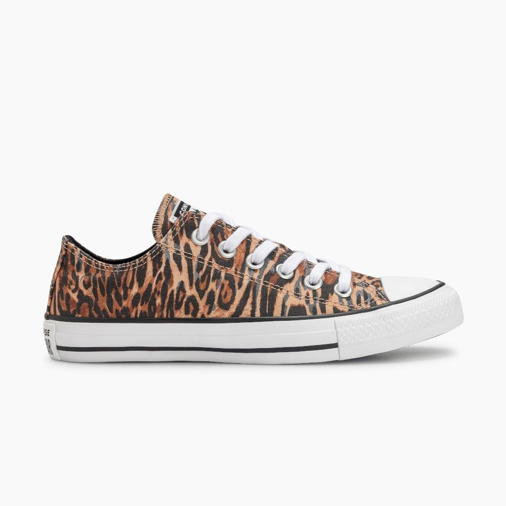 Tênis Chuck Taylor All Star Animal Print Cano Baixo Caramelo