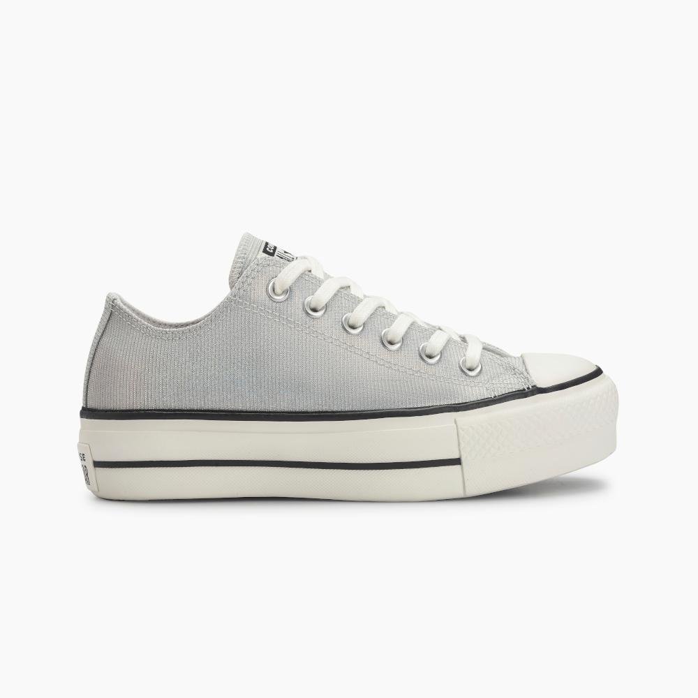 Tênis Chuck Taylor All Star Lift Shine Cano Baixo Prata