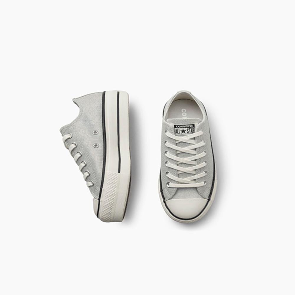 Tênis Chuck Taylor All Star Lift Shine Cano Baixo Prata Prata 4