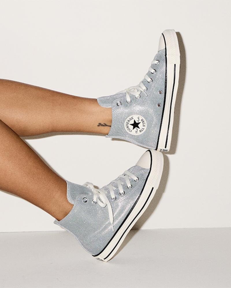 Tênis Chuck Taylor All Star Shine Cano Alto Prata Prata 2