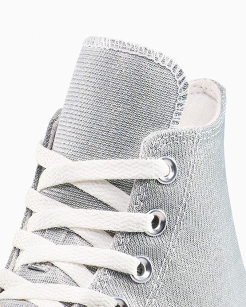 Tênis Chuck Taylor All Star Shine Cano Alto Prata Prata 4
